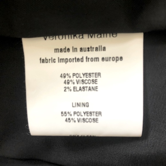 VINTAGE | VERONIKA MAINE Charcoal Check Tailored Blazer Business Casual Size 10 - Picture 15 of 16